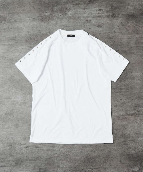 5351POURLESHOMMES(5351POURLESHOMMES)/スタッズ Tシャツ【予約】/ホワイト