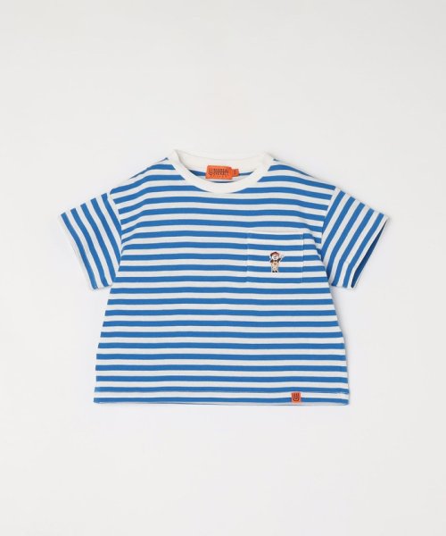 SHIPS any WOMEN(シップス　エニィ　ウィメン)/UNIVERSAL OVERALL: Windy Jr. ボーダー 半袖 Tシャツ<KIDS>/ブルー