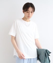 INDIVI(インディヴィ)/【洗える】大人きれいめデザインTシャツ/ホワイト（001）