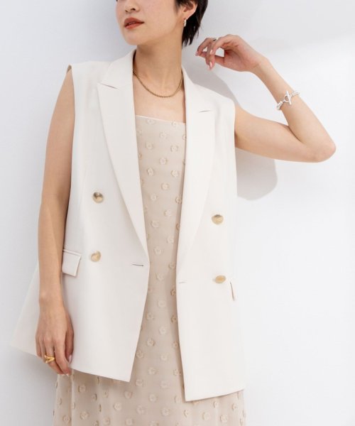 ウォッシャブルダブルクロスジレ 