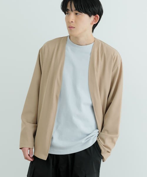 ITEMS URBANRESEARCH(アイテムズアーバンリサーチ（メンズ）)/シアーストレッチ ラップカーディガン/BEG