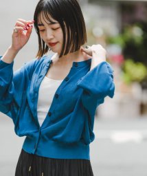 ITEMS URBANRESEARCH(アイテムズ アーバンリサーチ（レディース）)/シアークルーネックカーディガン/BLU