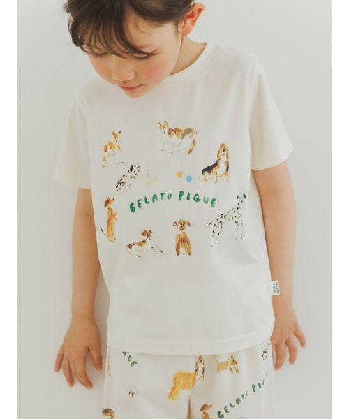 gelato pique Kids＆Baby(gelato pique Kids＆Baby)/【ヒラノトシユキ】【KIDS】DOGワンポイントTシャツ/OWHT