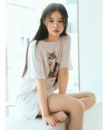 gelato pique(gelato pique)/【ONLINE限定】CATドット柄ワンポイントTシャツ＆ショートパンツセット/PNK