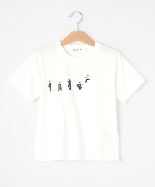 Dessin(kids)(デッサン　キッズ)/【リンクコーデ】ピープル刺繍Tシャツ/ホワイト（001）