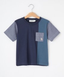 Dessin(kids)/【リンクコーデ】ストライプ切替Tシャツ/506079005