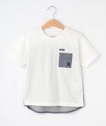 Dessin(kids)(デッサン　キッズ)/【リンクコーデ】ストライプ切替Tシャツ/ホワイト（001）