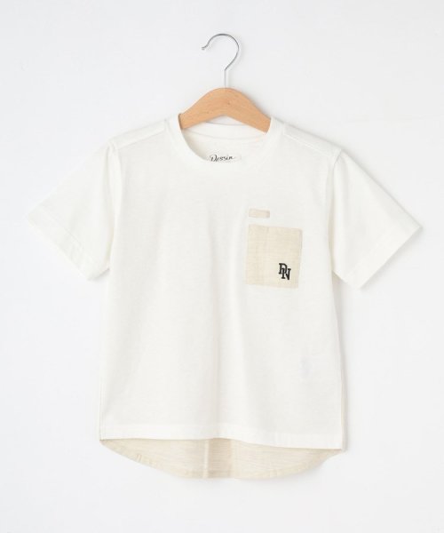 Dessin(kids)(デッサン　キッズ)/【リンクコーデ】ストライプ切替Tシャツ/ホワイト（101）