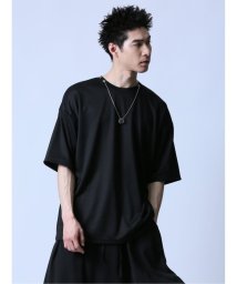 semanticdesign(セマンティックデザイン)/ネックレス付き クルーネック半袖Tシャツ/ブラック