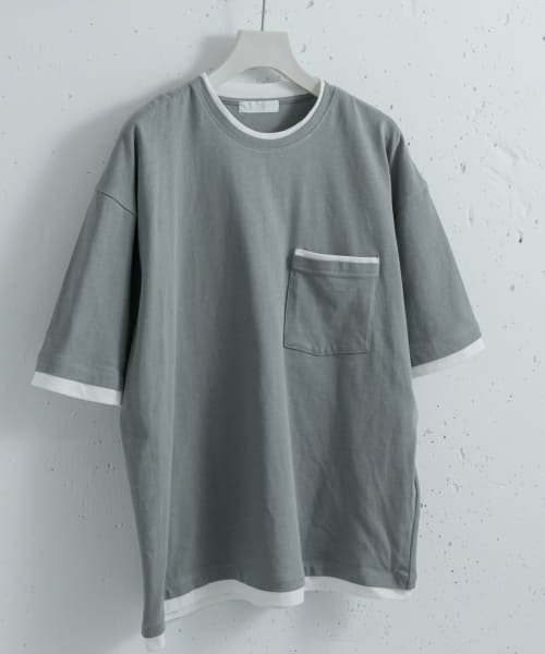 SENSE OF PLACE by URBAN RESEARCH(センスオブプレイス バイ アーバンリサーチ)/フェイクレイヤードTシャツ(5分袖)/LKHK×WHT