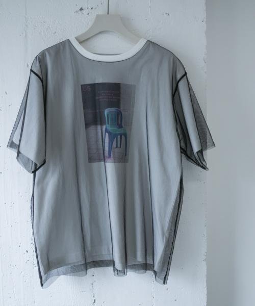 SENSE OF PLACE by URBAN RESEARCH(センスオブプレイス バイ アーバンリサーチ)/チュールレイヤードグラフィックTシャツ/GRAPHIC-B