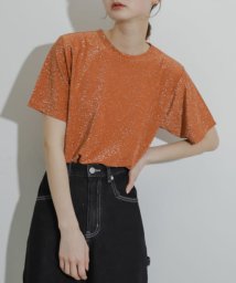 SENSE OF PLACE by URBAN RESEARCH(センスオブプレイス バイ アーバンリサーチ)/クルーネックラメTシャツ(半袖)/ORANGE