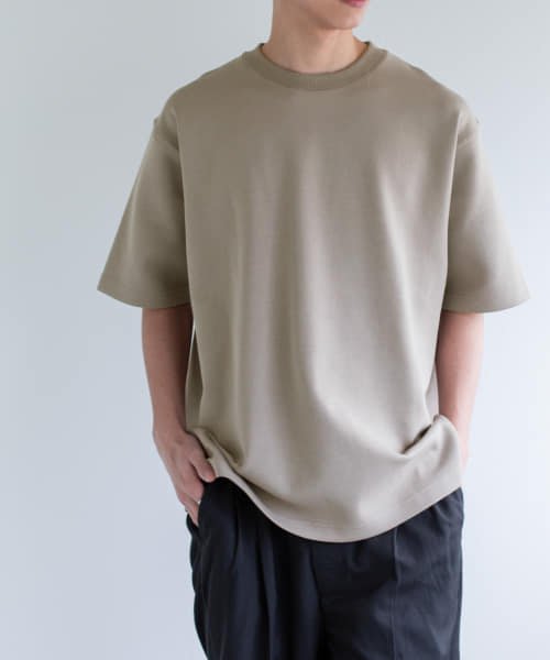 URBAN RESEARCH DOORS(アーバンリサーチドアーズ)/FORK&SPOON　ストレッチダンボールショートスリーブTシャツ/MOCHA