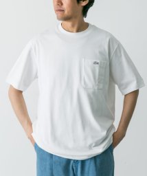 URBAN RESEARCH DOORS(アーバンリサーチドアーズ)/LACOSTE　アウトラインクロックポケットTシャツ/WHITE