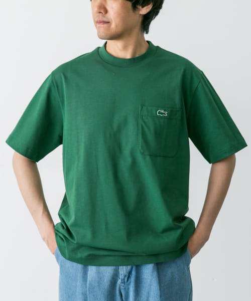 URBAN RESEARCH DOORS(アーバンリサーチドアーズ)/LACOSTE　アウトラインクロックポケットTシャツ/GREEN