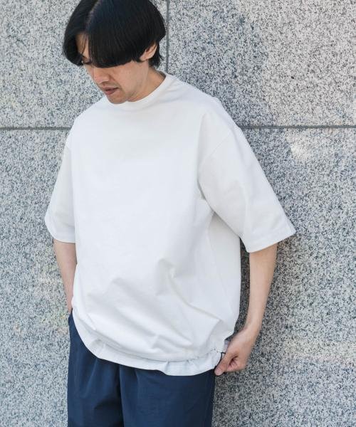 URBAN RESEARCH DOORS(アーバンリサーチドアーズ)/URD Drawstring Short－sleeve T－shirts/WHITE