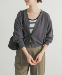 URBAN RESEARCH DOORS(アーバンリサーチドアーズ)/『UR TECH ひやサラクール』コットンガーターKNITカーディガン/CHARCOAL