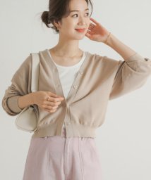 URBAN RESEARCH DOORS(アーバンリサーチドアーズ)/『UR TECH ひやサラクール』コットンガーターKNITカーディガン/L.BEIGE