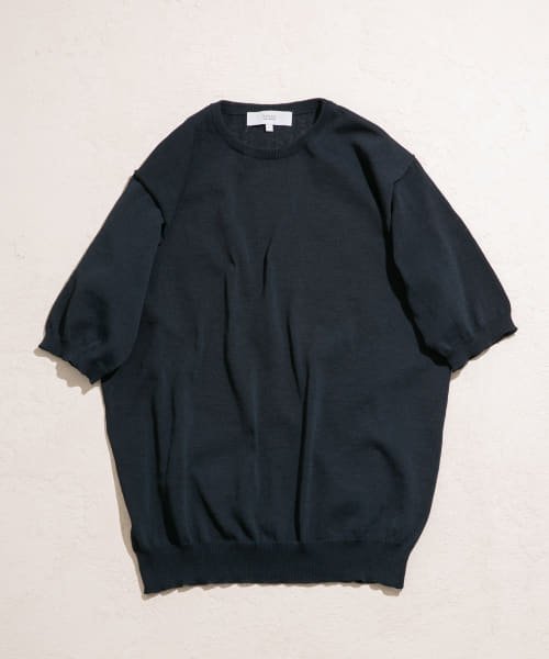 URBAN RESEARCH ROSSO(URBAN　RESEARCH　ROSSO（MEN）)/『UR TECH ひやサラクール』AIRDRY半袖クルーニット/NAVY