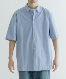 URBAN RESEARCH(アーバンリサーチ)/ATON　SHRINK BROAD OVER SHORT－SLEEVE SHIRTS/SAX