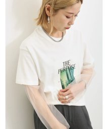 Samansa Mos2 blue/【シルケットバイオ】フォトTシャツ/506079606