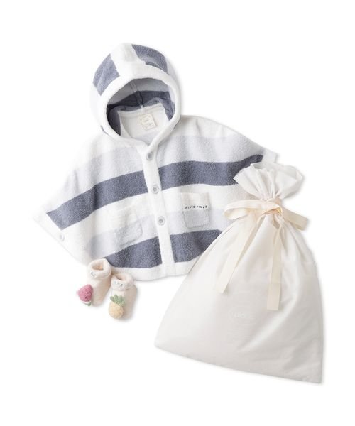 gelato pique Kids＆Baby(gelato pique Kids＆Baby)/【ラッピング済み】【BABY】スムーズィー3ボーダーポンチョ＆ソックスSET/NVY