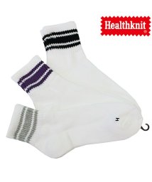 TopIsm/Healthknit ヘルスニット 3足セット ジャガード スラブ ボーダー ライン入り スニーカーソックス クォーターソックス ショートソックス メンズ靴下/504347294