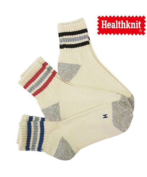 TopIsm(トップイズム)/Healthknit ヘルスニット 3足セット ジャガード スラブ ボーダー ライン入り スニーカーソックス クォーターソックス ショートソックス メンズ靴下/その他系14