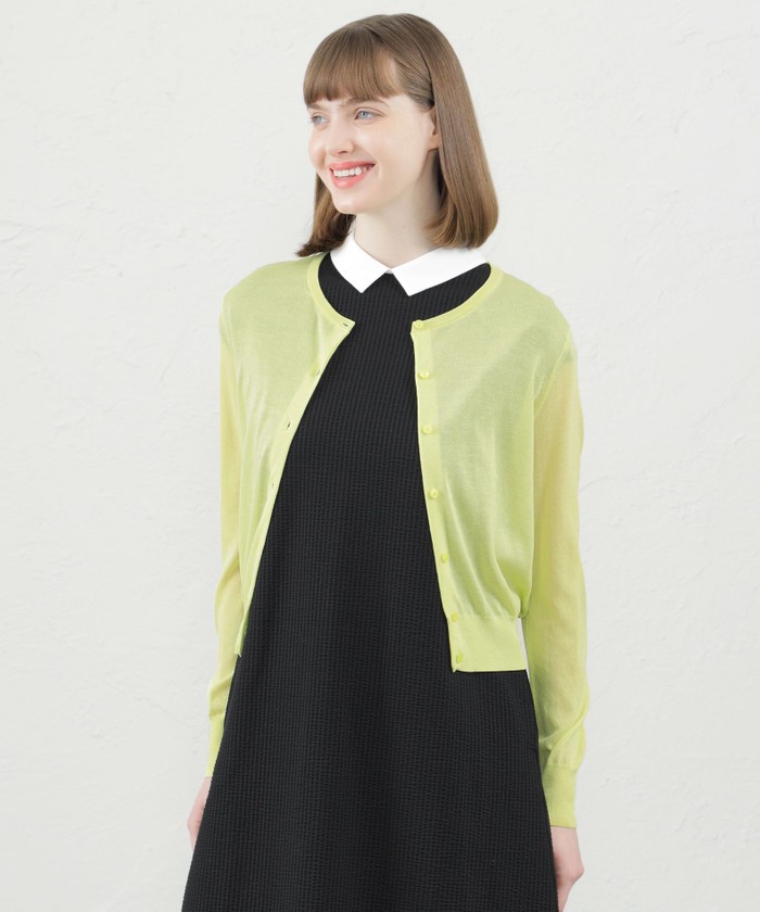 Heavenly Sheer Knit】クルーネックカーディガン(506014049