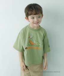 green label relaxing （Kids）(グリーンレーベルリラクシング（キッズ）)/【別注】ユル ジュラシック・ワールド プルオーバー 100cm－130cm/OLIVE