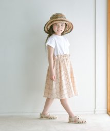 green label relaxing （Kids）(グリーンレーベルリラクシング（キッズ）)/TJ 天竺×シアー チェック ワンピース 100cm－130cm/OFFWHITE