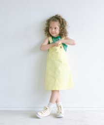 green label relaxing （Kids）(グリーンレーベルリラクシング（キッズ）)/TJ カラーツイル ジャンパースカート 100cm－130cm/YELLOW