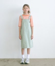 green label relaxing （Kids）(グリーンレーベルリラクシング（キッズ）)/TJ カラーツイル ジャンパースカート 140cm－160cm/LIME