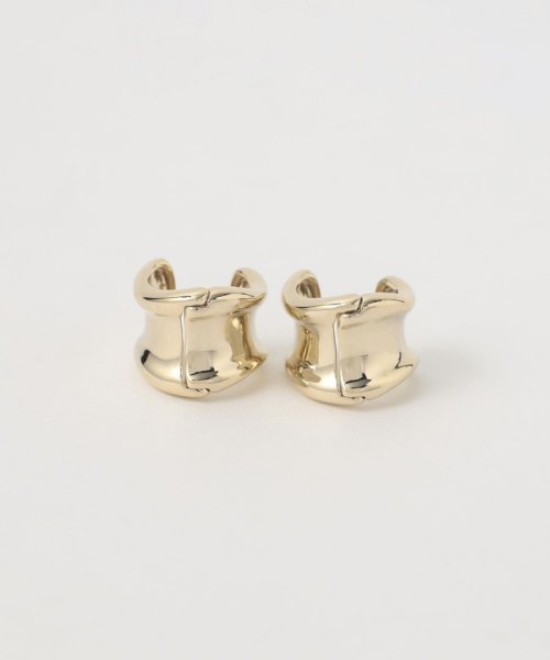  メタル ウエーブ ビッグ ピアス