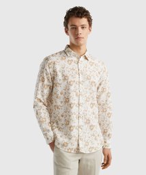 BENETTON (mens)/リネン花柄総柄長袖シャツ/506054757