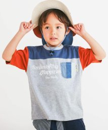 SLAP SLIP(スラップスリップ)/ポケット付きビッグシルエットバイカラー半袖Tシャツ(80~130cm)/グレー系