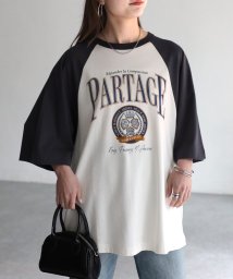 Riberry/ PARTAGEカレッジロゴラグランＴシャツ/506064153