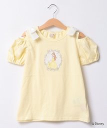 petit main(プティマイン)/【Disney】2way肩リボンTシャツ/イエロー