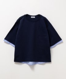 MAC HOUSE(kid's)/NAVY ネイビー ポンチ素材 布帛切替えプルオーバー KMH241016/506064478