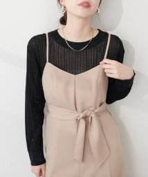 OLIVE des OLIVE/スパンコールランダムリブニット　トップス　ニット　オフィス　春/506067193