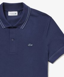 LACOSTE Mens/ストライプリブニットカラーストレッチ鹿の子 半袖ポロシャツ/506079763