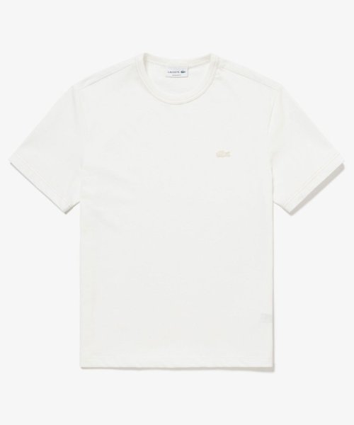 LACOSTE Mens(ラコステ　メンズ)/ヘビーウェイトコットン ワンポイントロゴ シングルジャージ半袖Tシャツ/ホワイト