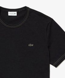 LACOSTE Mens(ラコステ　メンズ)/ヘビーウェイトコットン ワンポイントロゴ シングルジャージ半袖Tシャツ/ブラック