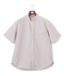 J.PRESS MENS(J．プレス　メンズ)/【KING SIZE】【クールマックス】サッカー マルチストライプ バンドカラーシャツ/ベージュ系1