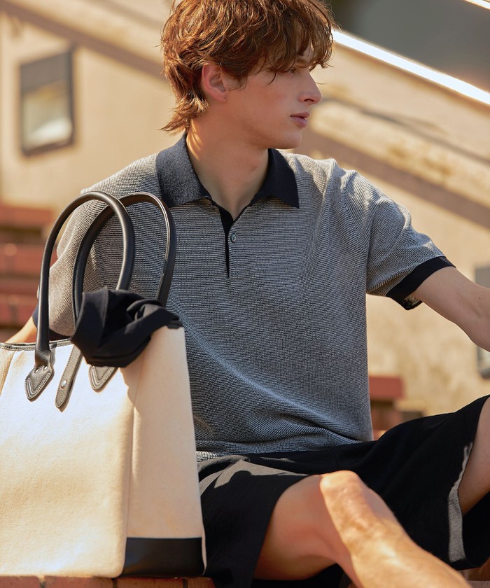 ビジネスインナー推奨】【HYBRID LINEN】ニットポロシャツ(506079781