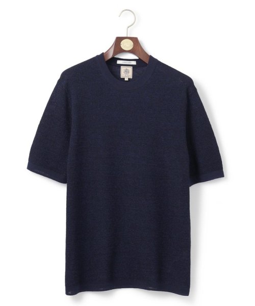 J.PRESS MENS(J．プレス　メンズ)/【ビジネスインナー推奨】【HYBRID LINEN】ニットTシャツ/ネイビー系1