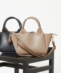 MK MICHEL KLEIN BAG(エムケーミッシェルクランバッグ)/【2WAY】フェイクレザーミニトートバッグ/ベージュ