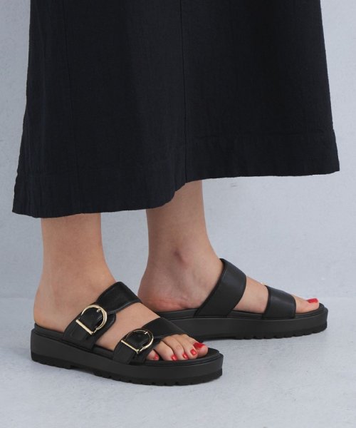 ダブルベルト プラット サンダル（3.5cmヒール） 人気・おすすめ｜省スペース設計・旅行向けにおすすめ お得商品 プライバシー配送 翌日お届け対応