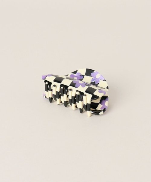 U by Spick&Span(ユーバイ　スピック＆スパン)/【Chunks/チャンクス】 Checker Flower Claw2/ブラック