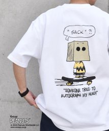 SHIPS any MEN(シップス　エニィ　メン)/SHIPS any: SNOOPY コラボ カルチャー グラフィック バック プリント Tシャツ◆/ホワイト